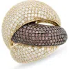 Suzy Levian Cubic Zirconia Crossover Ring In Multi