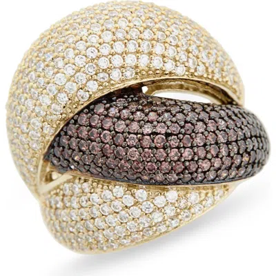 Suzy Levian Cubic Zirconia Crossover Ring In Multi