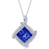 Suzy Levian Cubic Zirconia Cushion Pendant Necklace