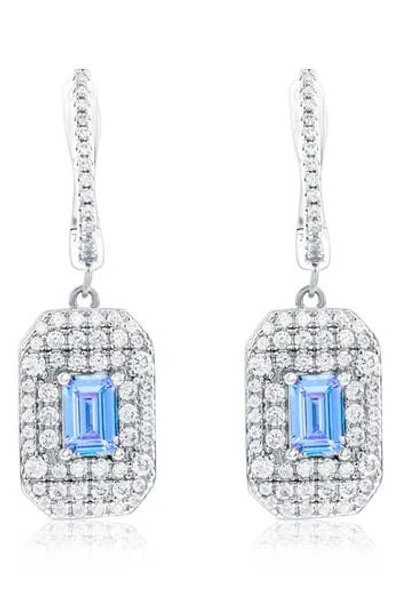 Suzy Levian Cubic Zirconia Drop Earrings In Metallic