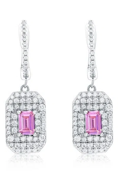 Suzy Levian Cubic Zirconia Drop Earrings In Metallic