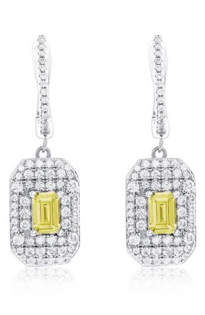 Suzy Levian Cubic Zirconia Drop Earrings In Metallic