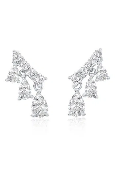 Suzy Levian Cubic Zirconia Ear Crawlers In Nude