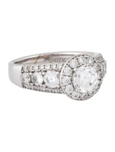 Pre-owned Suzy Levian Cubic Zirconia Engagement Ring In Multicolor