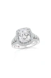 Suzy Levian White Sterling Silver White Cubic Zirconia Engagement Ring In White