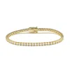 Suzy Levian Cubic Zirconia Gold Sterling Silver 7 Inch Tennis Bracelet In Silver