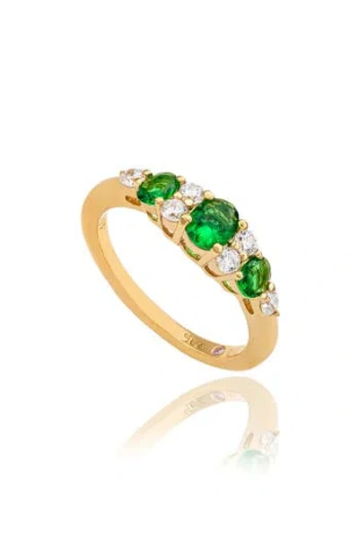 Suzy Levian Cubic Zirconia Graduated Ring In Gold