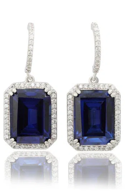 Suzy Levian Cubic Zirconia Halo Drop Earrings In Pink
