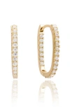 Suzy Levian Cubic Zirconia Hoop Earrings In Yellow