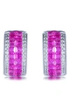 Suzy Levian Cubic Zirconia Huggie Hoop Earrings