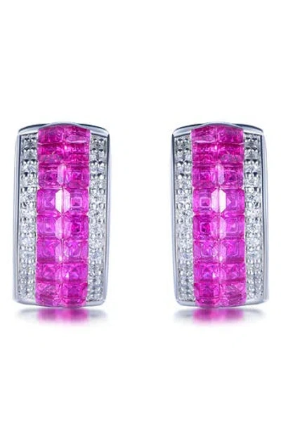 Suzy Levian Cubic Zirconia Huggie Hoop Earrings