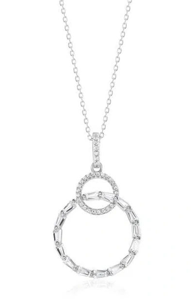 Suzy Levian Cubic Zirconia Interlocking Circle Pendant Necklace