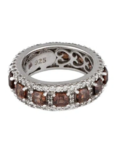 Pre-owned Suzy Levian Cubic Zirconia Modern Eternity Band Ring In Multi