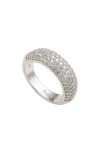 Suzy Levian Cubic Zirconia Pavé Band Ring In White