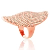 Suzy Levian Rose Gold Vermeil Cz Ring In Silver
