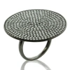 Suzy Levian Silver Cz Ring In Black