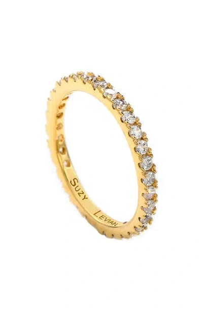 Suzy Levian Cubic Zirconia Stacking Ring In Yellow