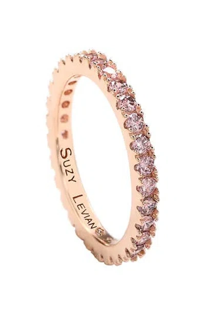 Suzy Levian Cubic Zirconia Stacking Ring In Gold