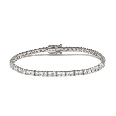 Suzy Levian Cubic Zirconia Sterling Silver 7 Inch Tennis Bracelet