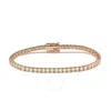Suzy Levian Cubic Zirconia Sterling Silver 7 Inch Tennis Bracelet In White
