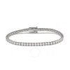 Suzy Levian Cubic Zirconia Sterling Silver 7 Inch Tennis Bracelet In White