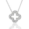 Suzy Levian Cubic Zirconia Sterling Silver Clover Pendant In Silver