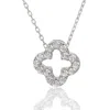 Suzy Levian Cubic Zirconia Sterling Silver Clover Pendant In White
