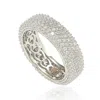 Suzy Levian Cubic Zirconia Sterling Silver Eternity Pave Ring In Silver