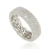 Suzy Levian Cubic Zirconia Sterling Silver Eternity Pave Ring In White