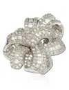 Suzy Levian Cubic Zirconia Sterling Silver Multi-cut Crossing Ring In Metallic