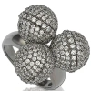 Suzy Levian Cubic Zirconia Sterling Silver Triple Threat Ring In Silver