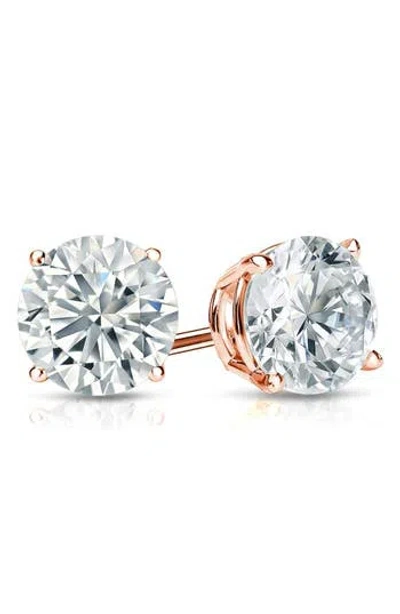 Suzy Levian Cubic Zirconia Stud Earrings In Gold