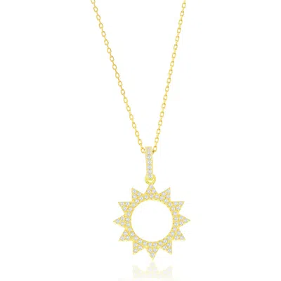 Suzy Levian Cubic Zirconia Sunburst Pendant Necklace