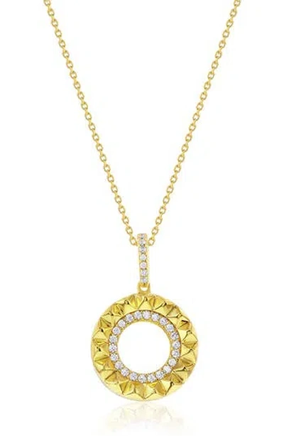 Suzy Levian Cubic Zirconia Sunburst Pendant Necklace