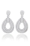 Suzy Levian Cubic Zirconia Teardrop Earrings In Metallic