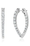Suzy Levian Cubic Zirconia Teardrop Hoop Earrings