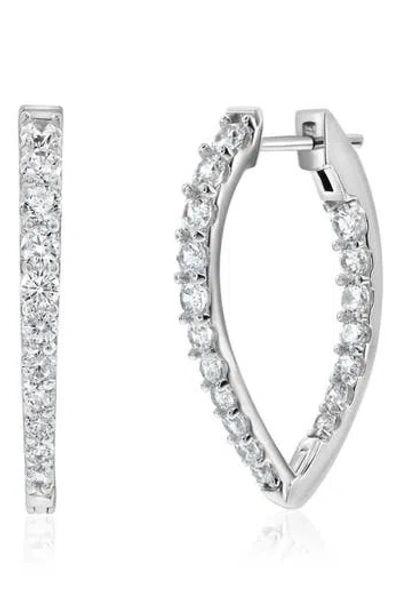 Suzy Levian Cubic Zirconia Teardrop Hoop Earrings