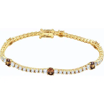 Suzy Levian Cubic Zirconia Tennis Bracelet In Gold