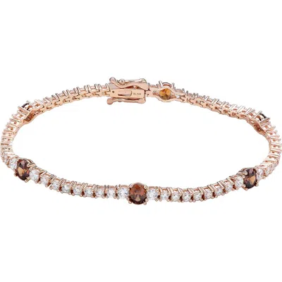Suzy Levian Cubic Zirconia Tennis Bracelet In Green