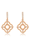 Suzy Levian Cubic Zirconia Trellis Filigree Drop Earrings