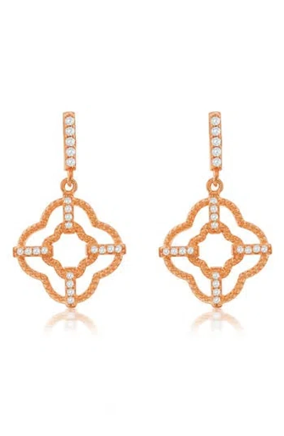 Suzy Levian Cubic Zirconia Trellis Filigree Drop Earrings