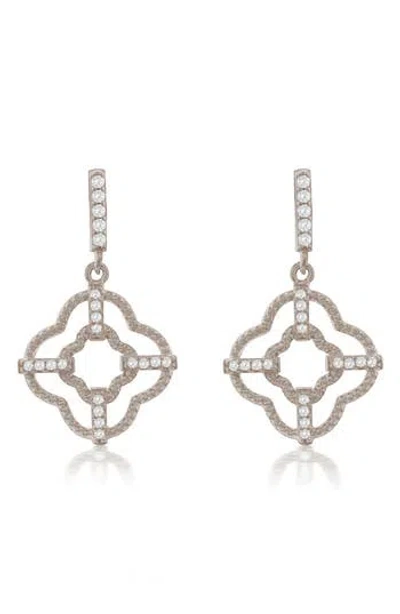 Suzy Levian Cubic Zirconia Trellis Filigree Drop Earrings