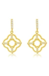 Suzy Levian Cubic Zirconia Trellis Filigree Drop Earrings