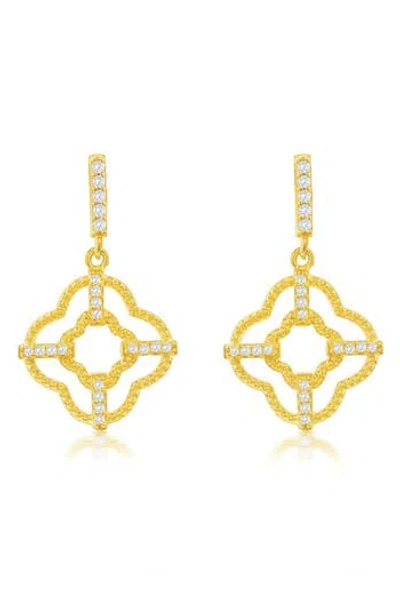 Suzy Levian Cubic Zirconia Trellis Filigree Drop Earrings