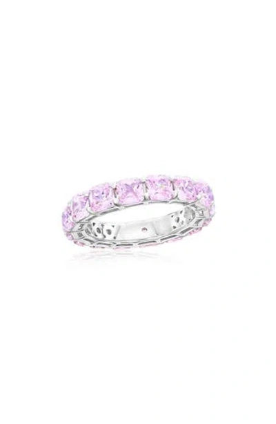 Suzy Levian Cushion Cut Cubic Zirconia Eternity Band Ring