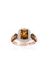 Suzy Levian Cz Engagement Ring In Light Brown