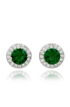 Suzy Levian Cz Halo Stud Earrings