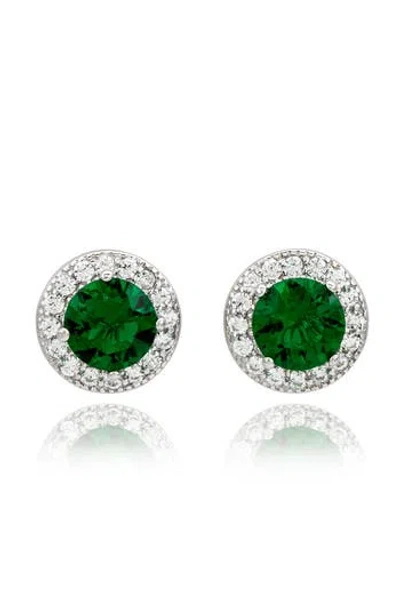 Suzy Levian Cz Halo Stud Earrings