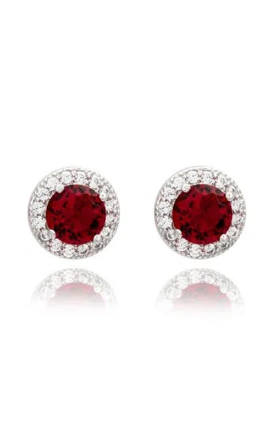 Suzy Levian Cz Halo Stud Earrings