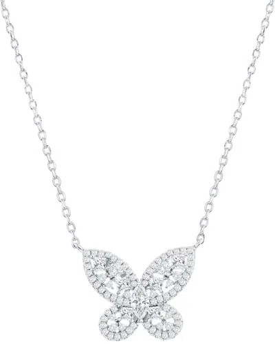 Suzy Levian Cz Jewelry Suzy Levian Gala Collection Silver Cz Butterfly Necklace